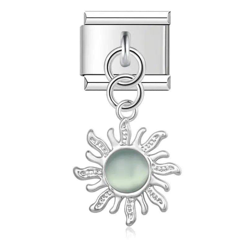 Pendentif Soleil Perle Argent Charmsy