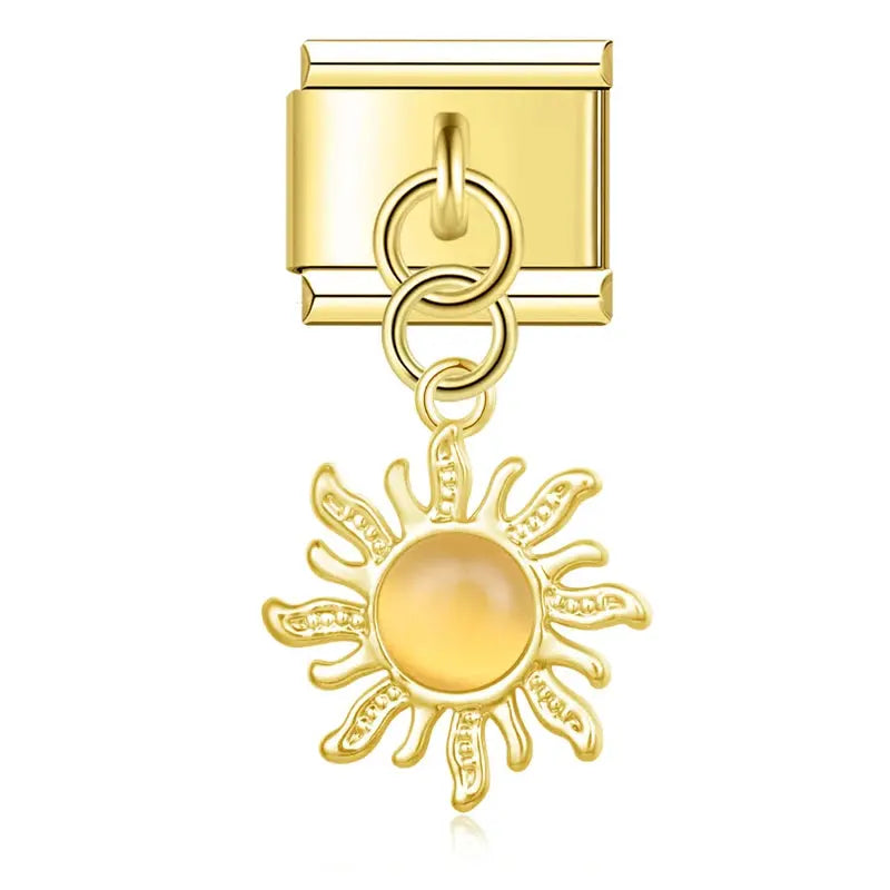 Pendentif Soleil Perle Or Charmsy