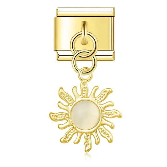 Pendentif Soleil Perle Or Charmsy